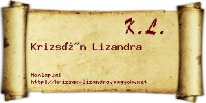 Krizsán Lizandra névjegykártya